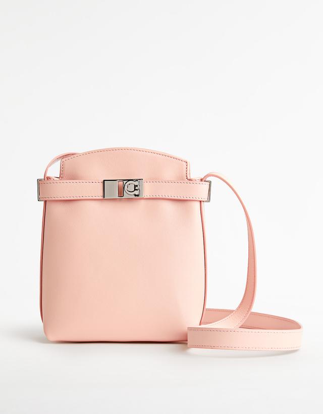 Salvatore Ferragamo Calf Leather Metal Buckle Crossbody Phone Bag