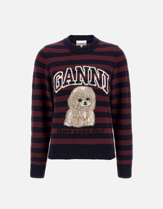 Ganni Wool Blend Stripe Sweater - XXS