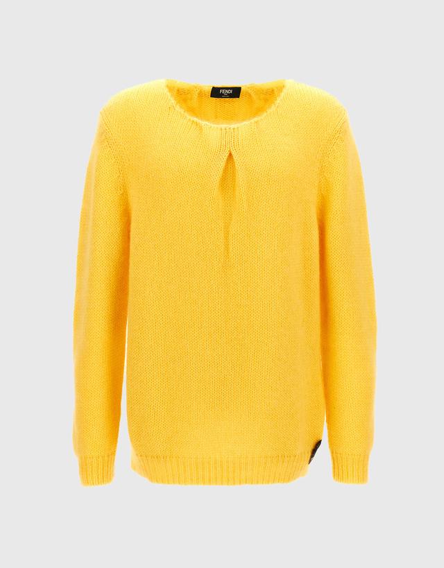 Fendi Men's Mohair Blend Crew-Neck Long-Sleeved Sweater - 44