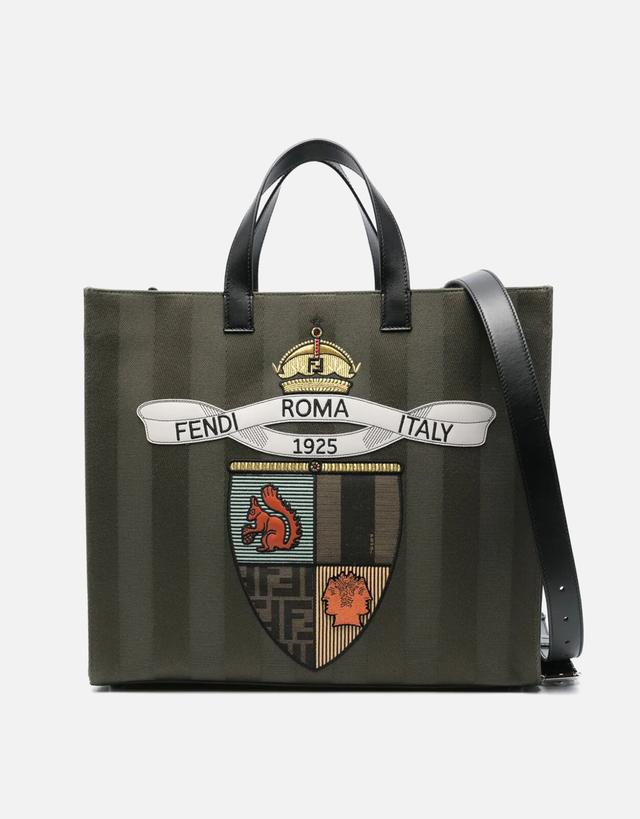 Fendi Men's Club Crest Embroidered Tote Bag