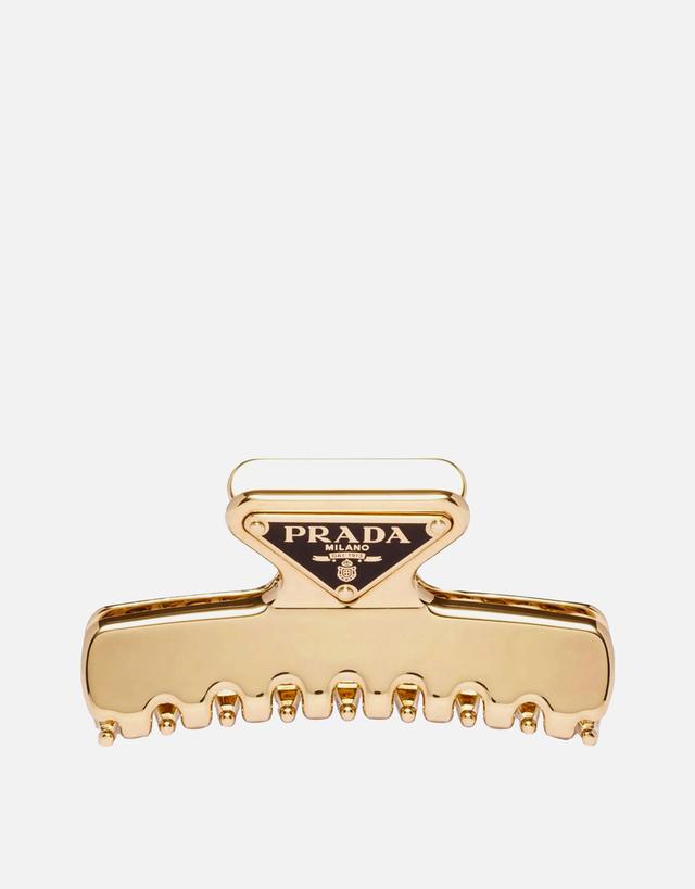 Prada Triangle Logo Hair Clip