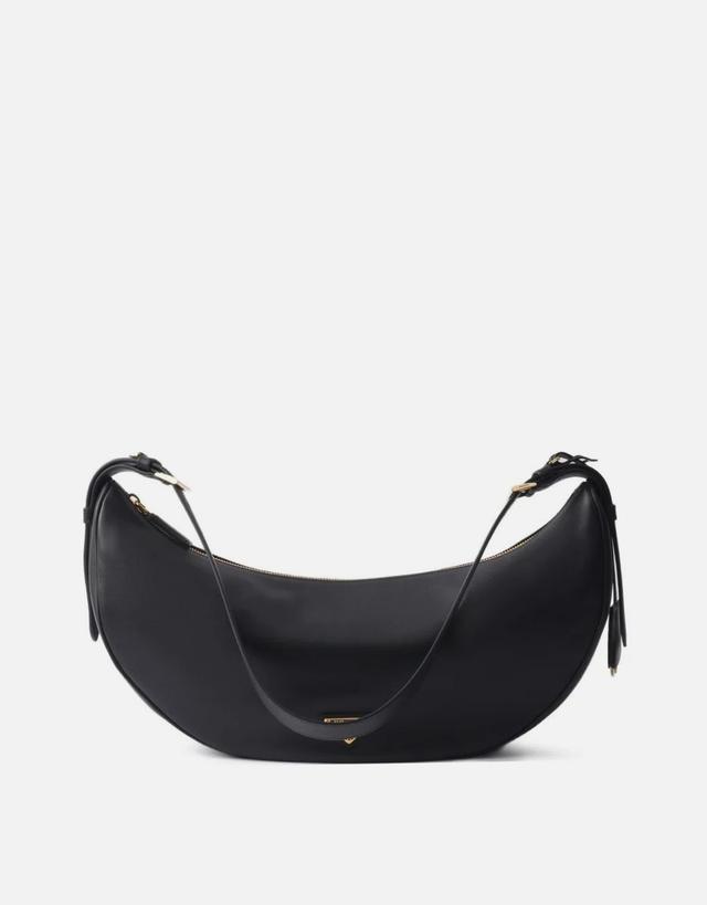 Prada Demi-Lune Large Calfskin Leather Shoulder Bag