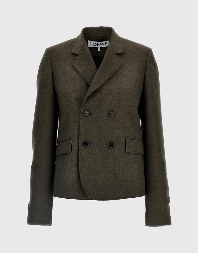 Loewe Wool Twill Double Breasted Short Blazer - 40