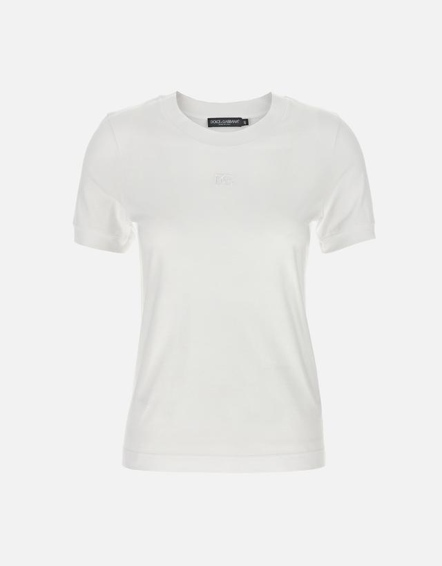 Dolce & Gabbana Cotton Logo Embroidery T-Shirt - 38