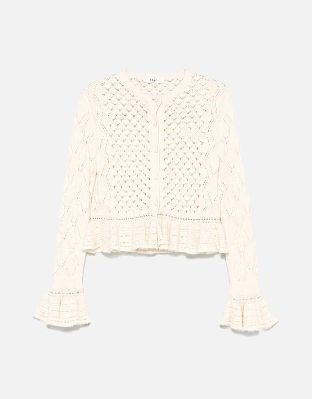 ChloÃÂ© Cotton Blend Cropped Cardigan - L