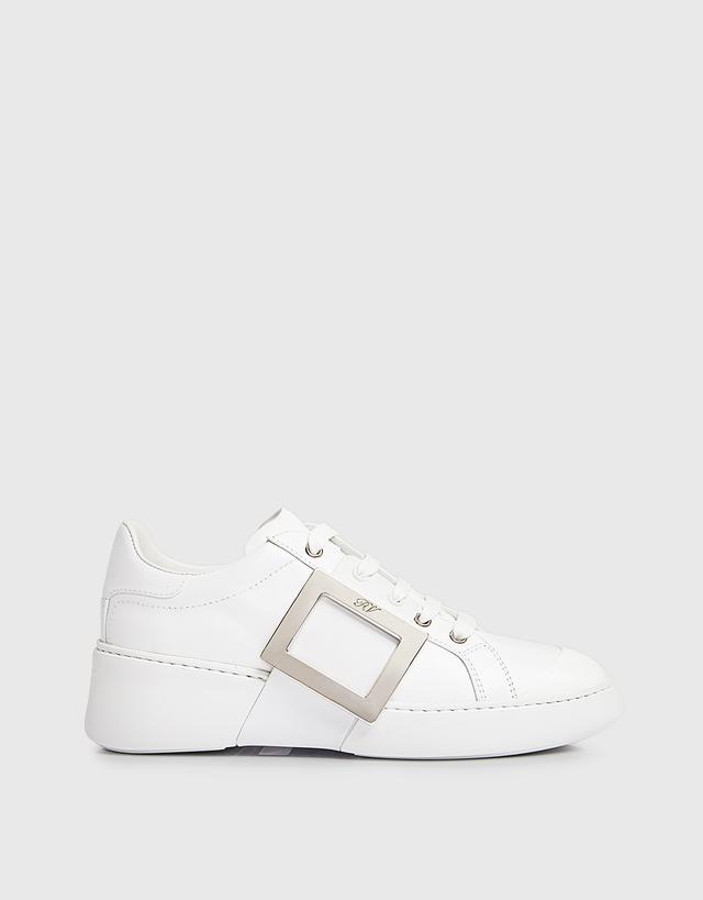 Roger Vivier Viv\' Skate Soft Leather Metal Buckle Sneakers - 36