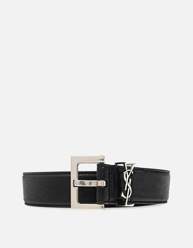 Saint Laurent Men's Cassandre Calfskin Leather Belt - 80