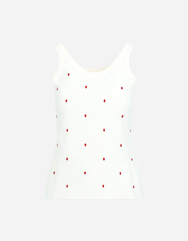 Bottega Veneta Cotton Embroidered Matches Tank Top - S