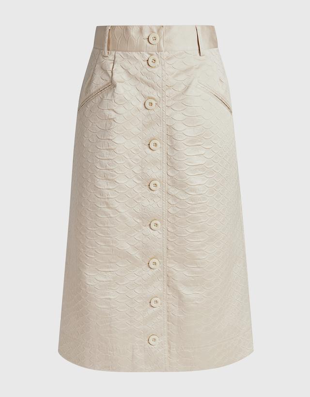 Sea Simon Snake-print Knee Length Skirt - US 6