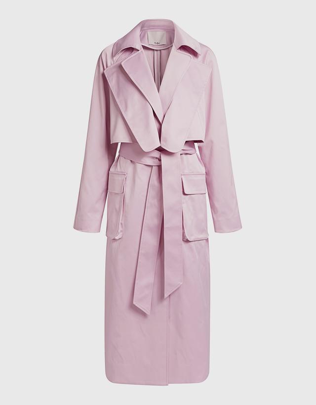 Tibi Duchesse Tech Satin Trench Coat - S