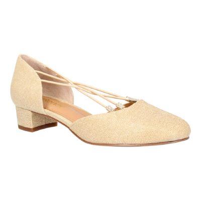 J. Reneé Women's Charolette Slip-On Pump in Gold, Dance Glitter Fabric, Size 9.5 M, 1.25 Inch Heel