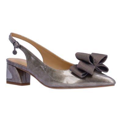J. Reneé Women's Kimma Slingback Pump in Dark Taupe, Patent/Grosgrain, Size 8 M, 2 Inch Heel