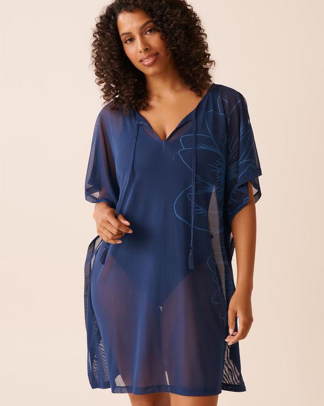 la Vie en Rose Floral Mesh Caftan - Moonlight Bloom S