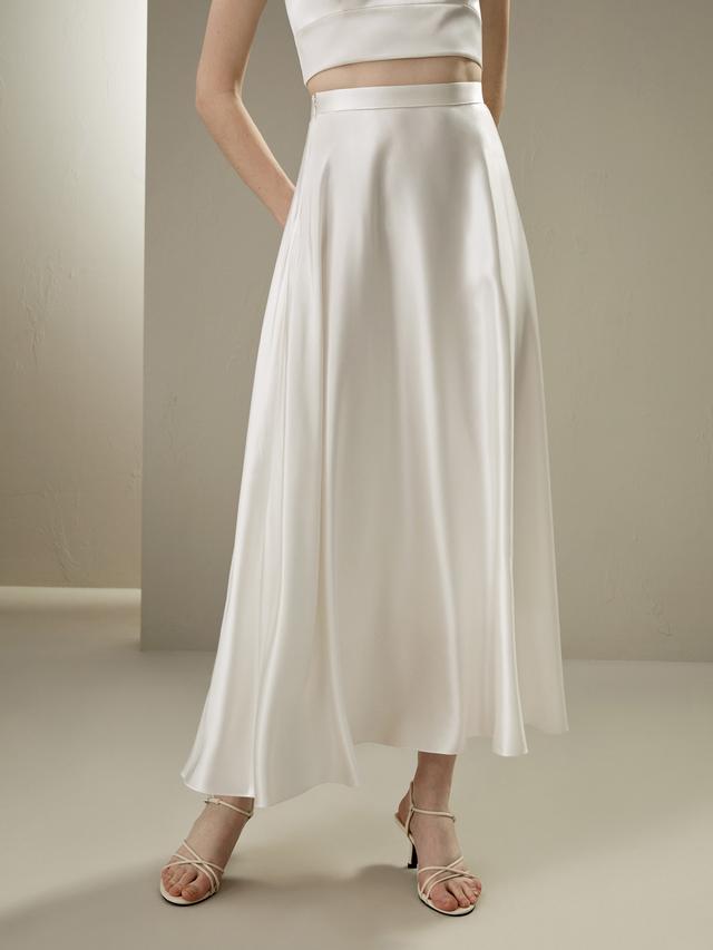 LILYSILK White Silk Skirt - Ladies - Natural Silk - Eco-Friendly Umbrella-Shaped Silk Skirt 8