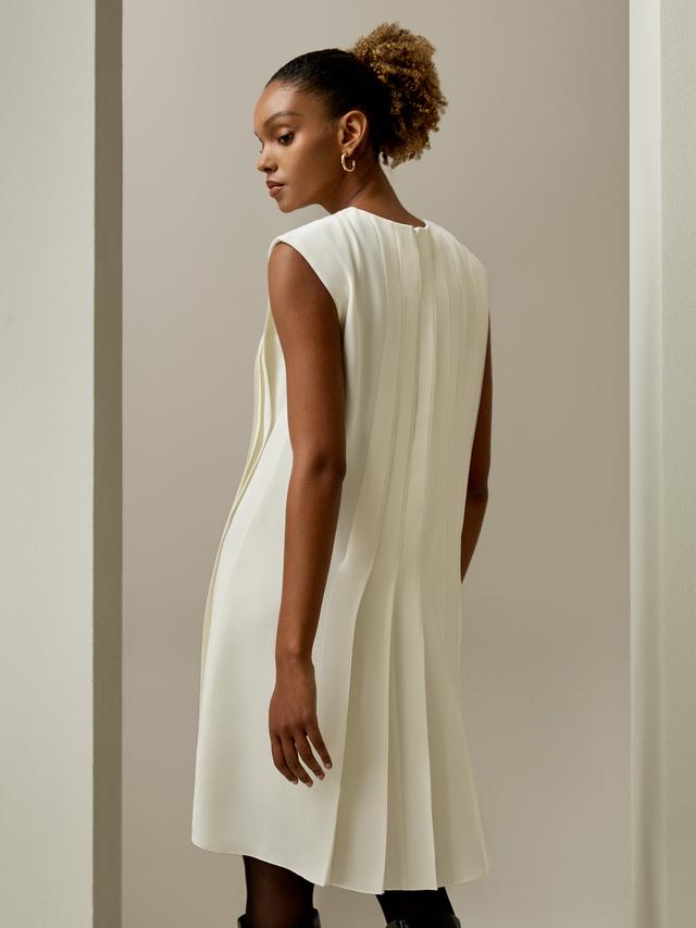 LILYSILK Sleeveless Silk Dress - Ladies - Natural White Pure Silk - Exquisite A-Line Silk Dress 12