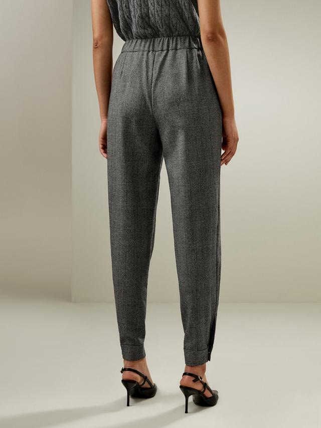 LILYSILK Silk Trouser Pants - Womens - Glen Check Premium Silk Wool - Basic Adjustable Ankle Buckles Trousers 12