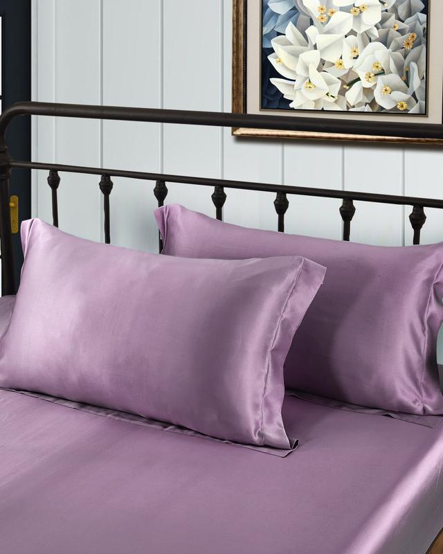 Lilysilk Pure Silk Pillowcase 25 MM 2-Pack Soft Luxury United Kingdom Lavender Square(65 X 65Cm)
