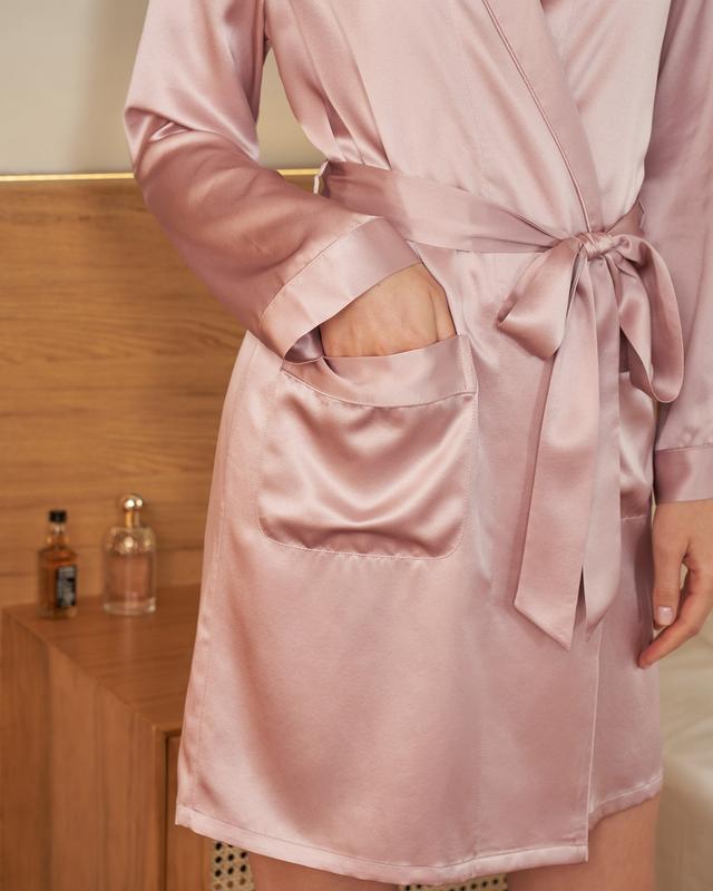 LILYSILK Washable Silk Robe Pink Glossy and Smooth Light and Soft Free of Harmful Chemicals XL