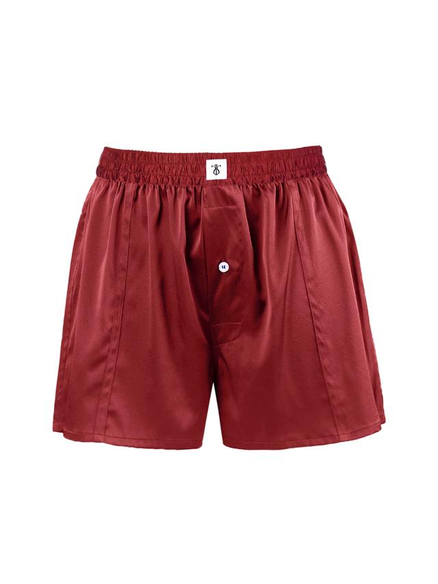 LILYSILK Mulberry Silk Boxer for Men Elastic Waistband Skin-Friendly and Breathable Claret & Middle Gray