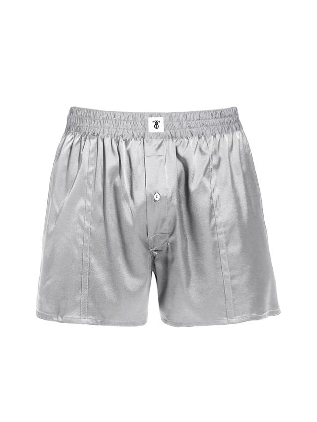 LILYSILK Breathable Silk Boxer for Men Ultimate Comfortable Elastic Waistband Claret & Middle Gray