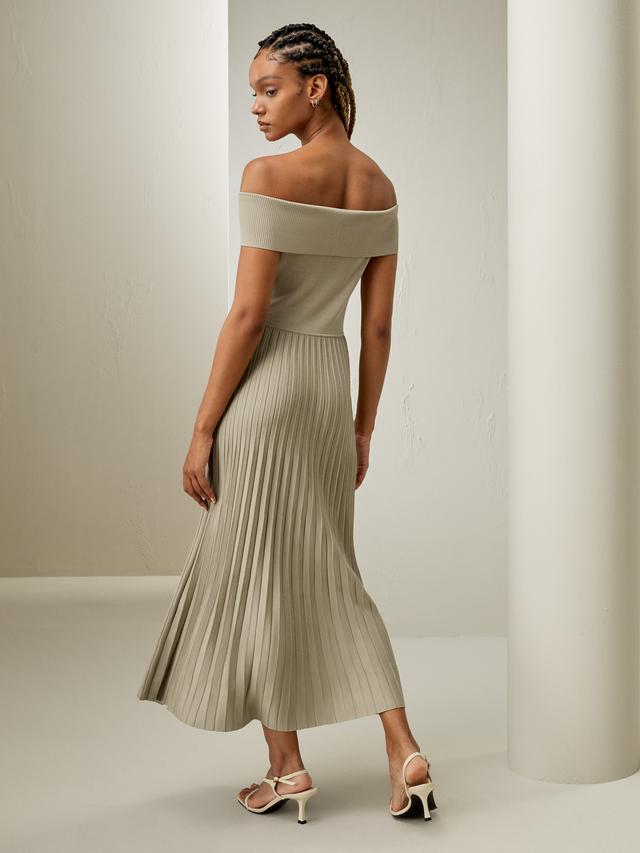 LILYSILK Female Long Silk Dress - Light Apricot Durable Silk - Smooth Off-The-Shoulder Silk Dress M