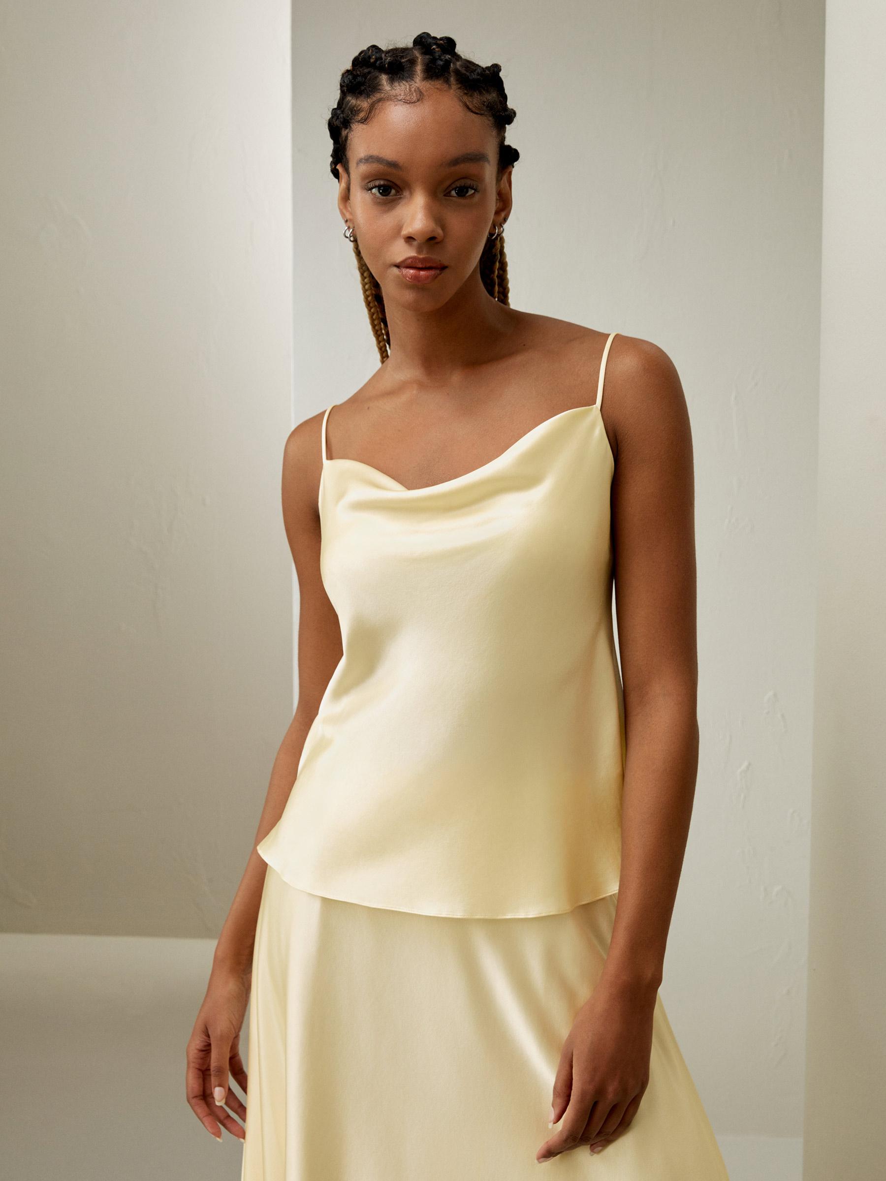 LILYSILK Silk Cami - for Women - Golden Mulberry Silk - Stylish Slim Fit Top 6