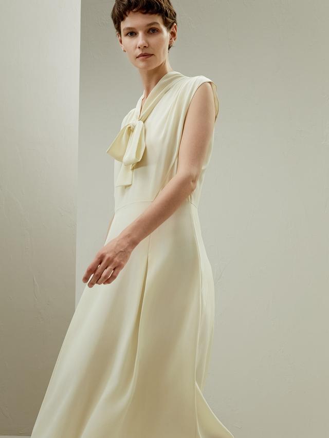 LILYSILK Robe En Soie Chic Blanc Style Vintage Classique 100 % Crêpe De Chine Délice Grâce À Une Respirabilité Naturelle 40