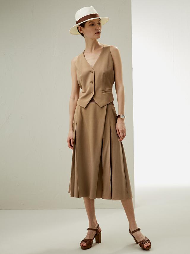 LILYSILK Wool Vest Western for Women Coffee Silk & Wool Comfortable Sleeveless Vest 16