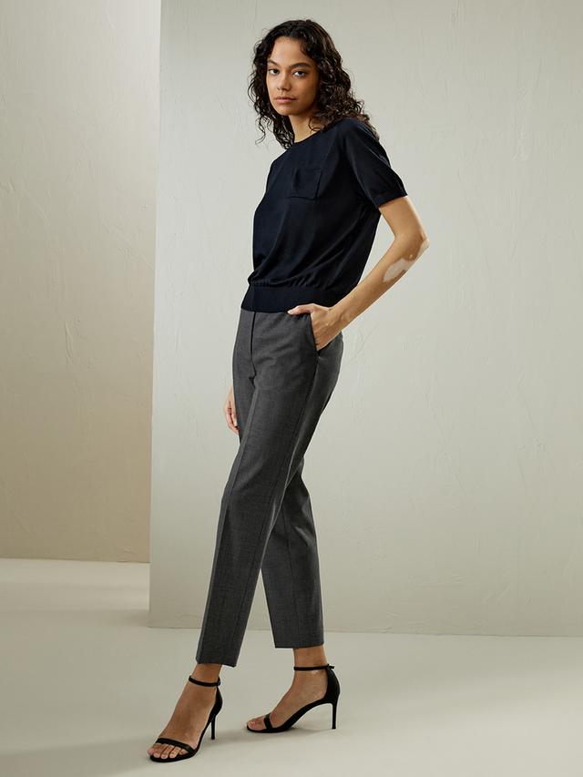 Lilysilk Merino Wool Trouser Stretchy And Comfortable Trousers United Kingdom Metal Gray UK 20