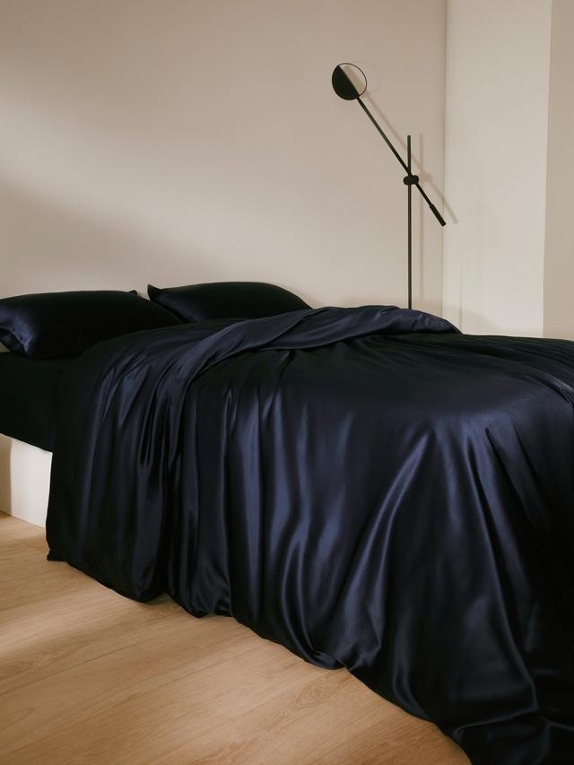 LILYSILK Silk Duvet Cover Adult Navy Blue Eco-friendly Quality Silk Fibers Light and Soft King