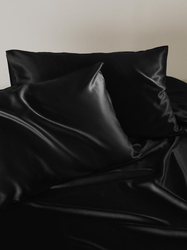 LILYSILK Silk Hair Pillowcase 2 Pack Black 100% Grade 6A Silk Soft Oeko Certification Pillow Cases Standard(20" x 26")