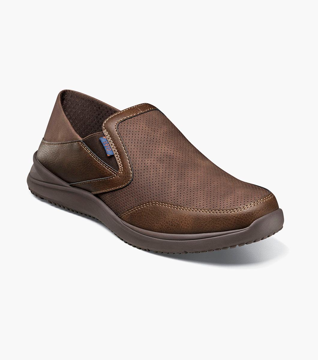 Nunn Bush Shoes Conway EZ Moc Toe Slip On Brown Size 10.5