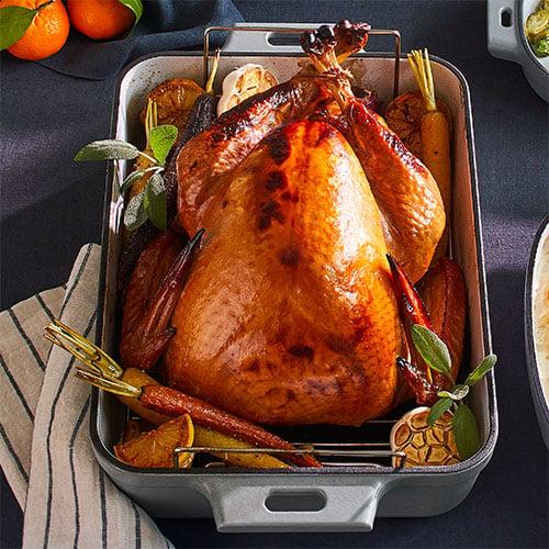 Pampered Chef Enameled Cast Iron Pan - 14x10 Inch Versatile Cooker