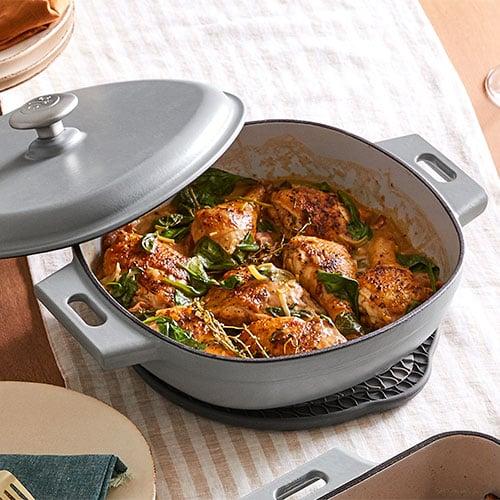Pampered Chef Enameled Cast Iron Skillet & Dutch Oven Combo