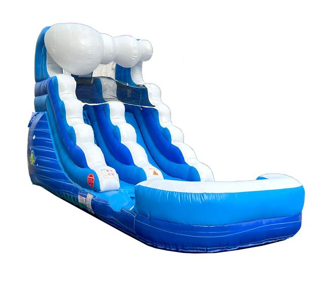 12' Crossover Blue Wave Inflatable Water Slide with Blower