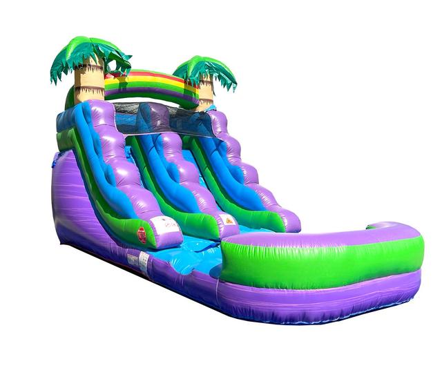 Crossover 12' Purple Marble Tropical Inflatable Water Slide with Blower