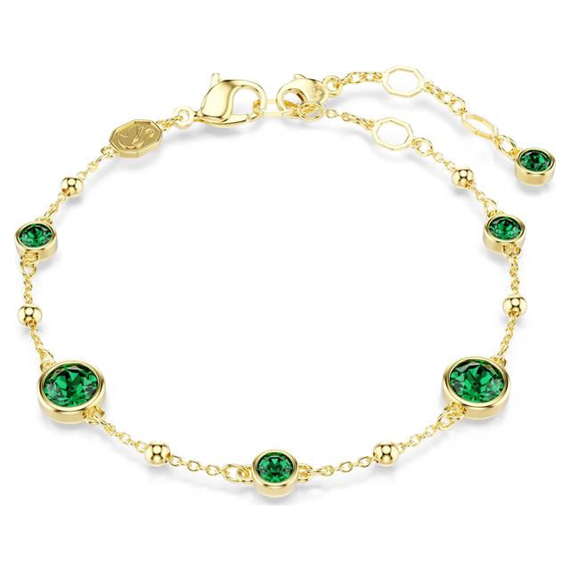 Swarovski Jewelry Swarovski Imber Round Green Crystal Bracelet  Gold-Tone Plated