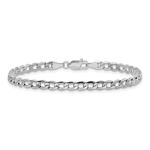 REEDS 14K White Gold 3.35mm Curb Chain Bracelet - 7 Inches