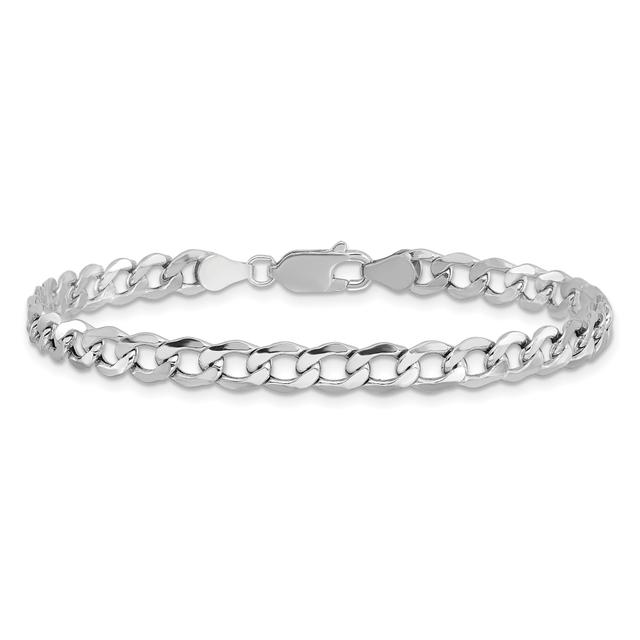REEDS 14K White Gold 5.25mm Curb Chain Bracelet - 8 Inches