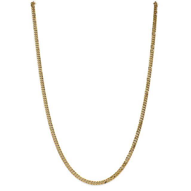 REEDS 14K Yellow Gold 3.9mm Beveled Curb Chain Necklace - 16 Inches