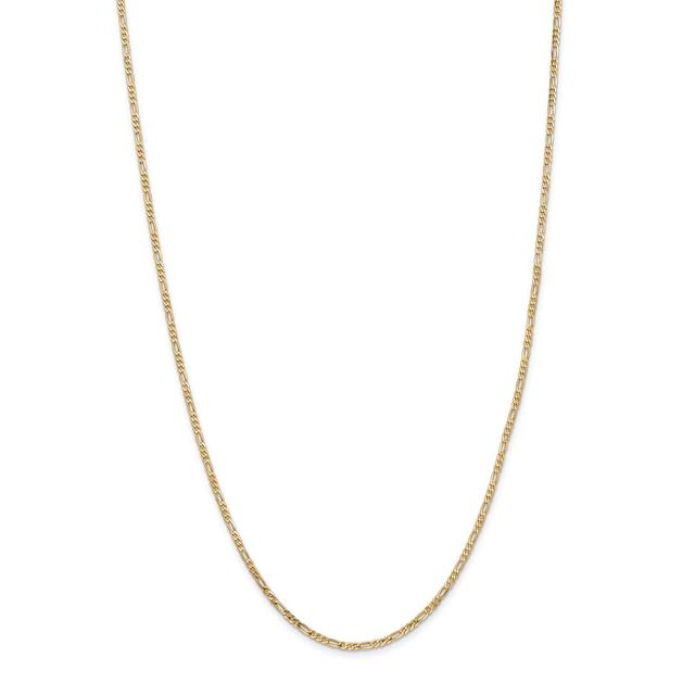 REEDS 14K Yellow Gold 2.25mm Flat Figaro Chain Necklace - 24 Inches