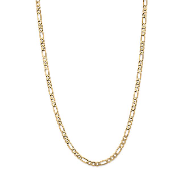 REEDS 14K Yellow Gold 5.25mm Flat Figaro Chain Necklace - 22 Inches