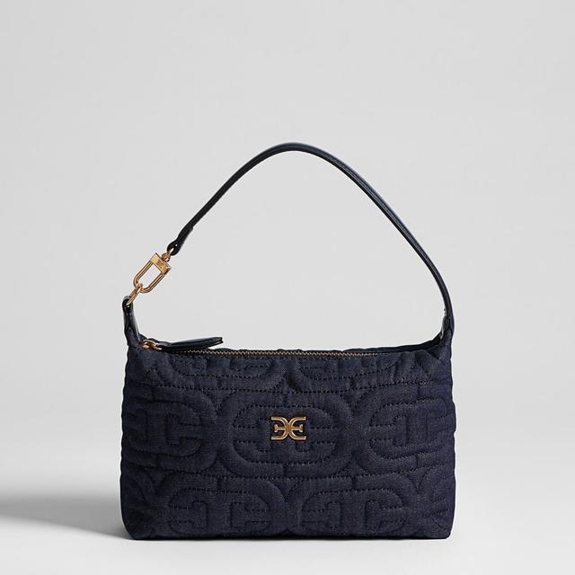 Ethyl Top Zip Demi Shoulder Bag Navy