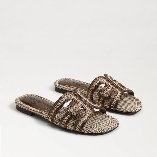 Bay Multicolor Slide Sandal Café Sand Faux Raffia