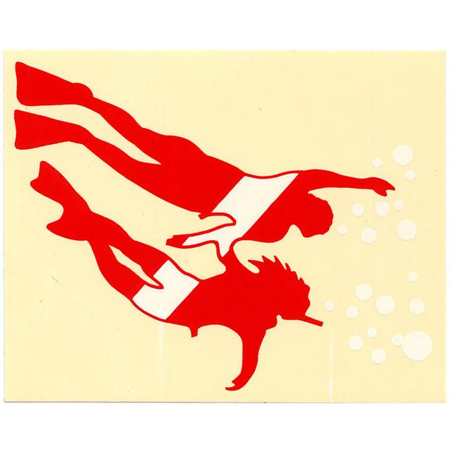 2 Divers Flag On Clear Background - Sticker
