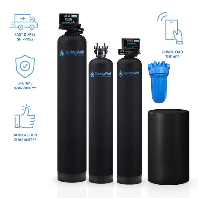 ULTRA Whole House Well Water Filter Salt Based System Combo - 4+ Bathrooms