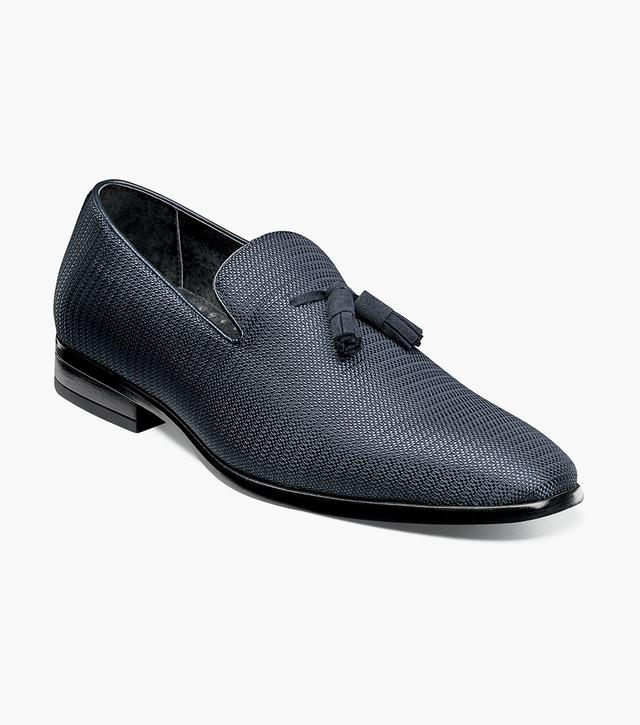 Stacy Adams Shoes Tazewell Plain Toe Tassel Slip On Navy Size 9.5