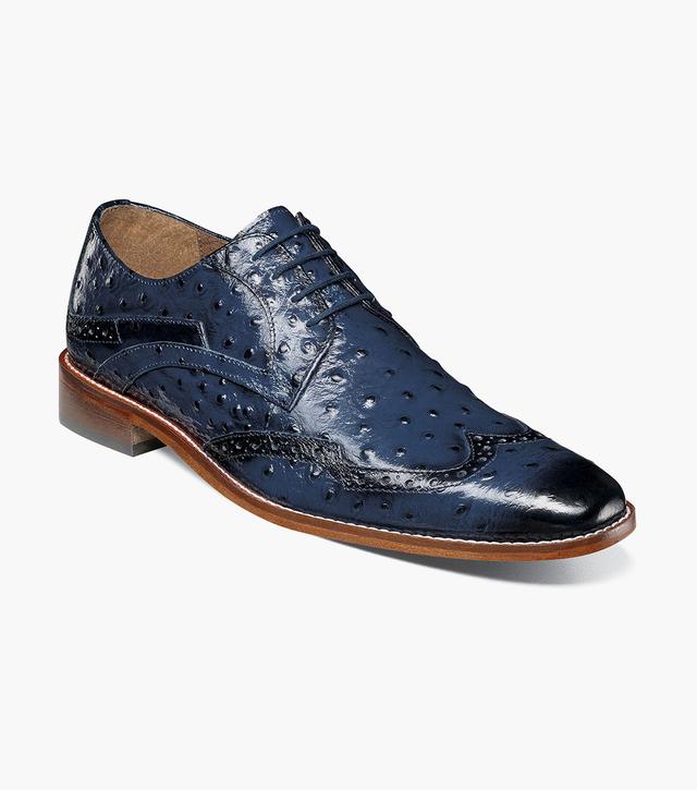 Stacy Adams Shoes Gennaro Wingtip Oxford Blue Size 8.5