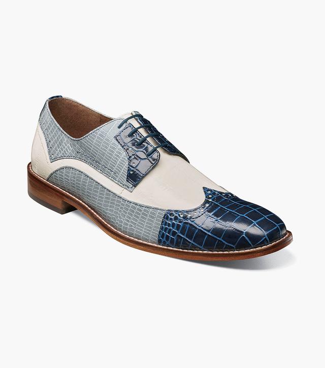 Stacy Adams Shoes Gallinari Wingtip Lace Up Dark Blue Multi Size 7