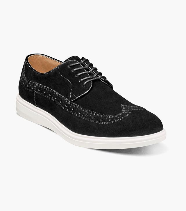 Stacy Adams Shoes Trudell Wingtip Lace Up Black Suede Size 7